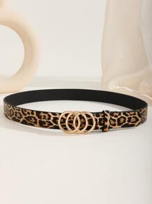 1pc Gold Three Buckle Casual, Fashionable, Summer New Style Women's Belt, Suitable For Various Occasions Like Business, Parties, Gatherings Summer, School Fall, Autumn, Halloween