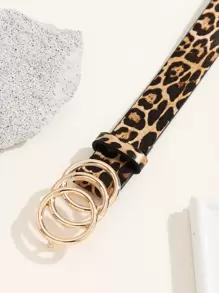 1pc Gold Three Buckle Casual, Fashionable, Summer New Style Women's Belt, Suitable For Various Occasions Like Business, Parties, Gatherings Summer, School Fall, Autumn, Halloween