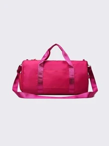 Hot Pink Over Night Holiday Luggage Travel Duffel Bag,Large Capacity Waterproof Gym Bag, Weekend Carry-On Handbag With Dry And Wet Separation,Casual Multifunctional Portable Shoulder Bag With Shoes Compartment For Business,Vacation,Outdoor,Skiing,Exercise FittingTravel BagholidayLuggage BagWeekend BagOvernight Bag Gym Bag Sport Bag Sports Bag For Train Fitness Training Bag Fitnes Bag For Men Women Girl Boy Gym Accessories - Hot Pink - View 5