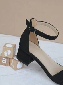 Mini mi Girls Ankle Strap Heeled Sandals - Black - View 2