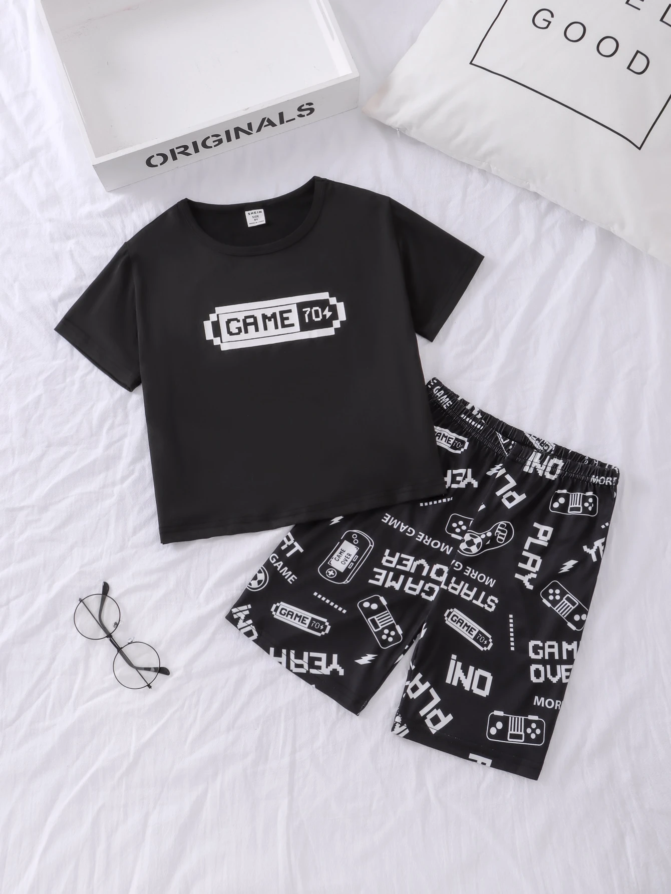 Boys Battery Capacity & Letter Graphic PJ Set | SHEIN UK