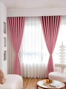 Rèm cửa đơn giản - Hồng - Xem 2