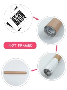 3 bức tranh có khung đồ họa khẩu hiệu - Đen và trắng - Xem 4