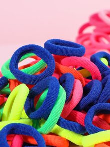 300入組小女童素色髮圈 - 彩色 - 查看 5