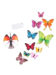 12 miếng dán tường bướm ba chiều ngẫu nhiên hai lớp, trang trí tường - Nhiều màu - Xem 2