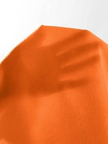 SHEIN Clasi Ruffle Armhole Solid Tunic Dress - Orange - View 5