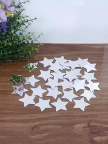 50 piezas Pegatinas de espejo en forma de estrella, espejo decorativo plateado para decoración del hogar, pegatinas, vinilos decorativos para decoración del hogar, artículos de decoración de primavera para renovar su hogar, pegatinas de decoración de ramas, regalos de cumpleaños y graduación, decoración de pared, decoración de habitación, espejo de pared, espejo para habitación, decoración de baño, decoración de sala de estar - Plateado - Ver 1