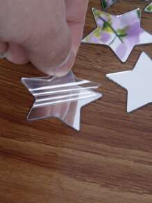 50 piezas Pegatinas de espejo en forma de estrella, espejo decorativo plateado para decoración del hogar, pegatinas, vinilos decorativos para decoración del hogar, artículos de decoración de primavera para renovar su hogar, pegatinas de decoración de ramas, regalos de cumpleaños y graduación, decoración de pared, decoración de habitación, espejo de pared, espejo para habitación, decoración de baño, decoración de sala de estar - Plateado - Ver 3