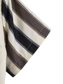 Manfinity Men Vertical Striped Button Up Shirt Without Tee - Multicolor - View 3