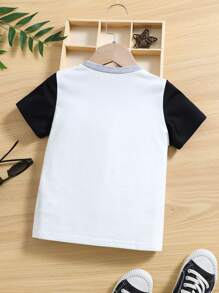 Toddler Boys Letter Graphic Colourblock Tee - Multicolor - View 2