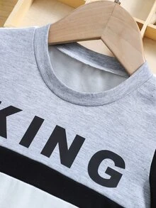 Toddler Boys Letter Graphic Colourblock Tee - Multicolor - View 3