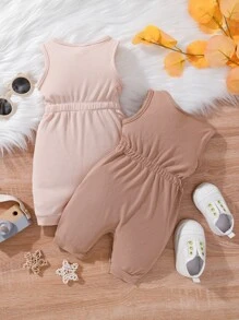 嬰兒2入組前蝴蝶結連身短褲 - 彩色 - 查看 2