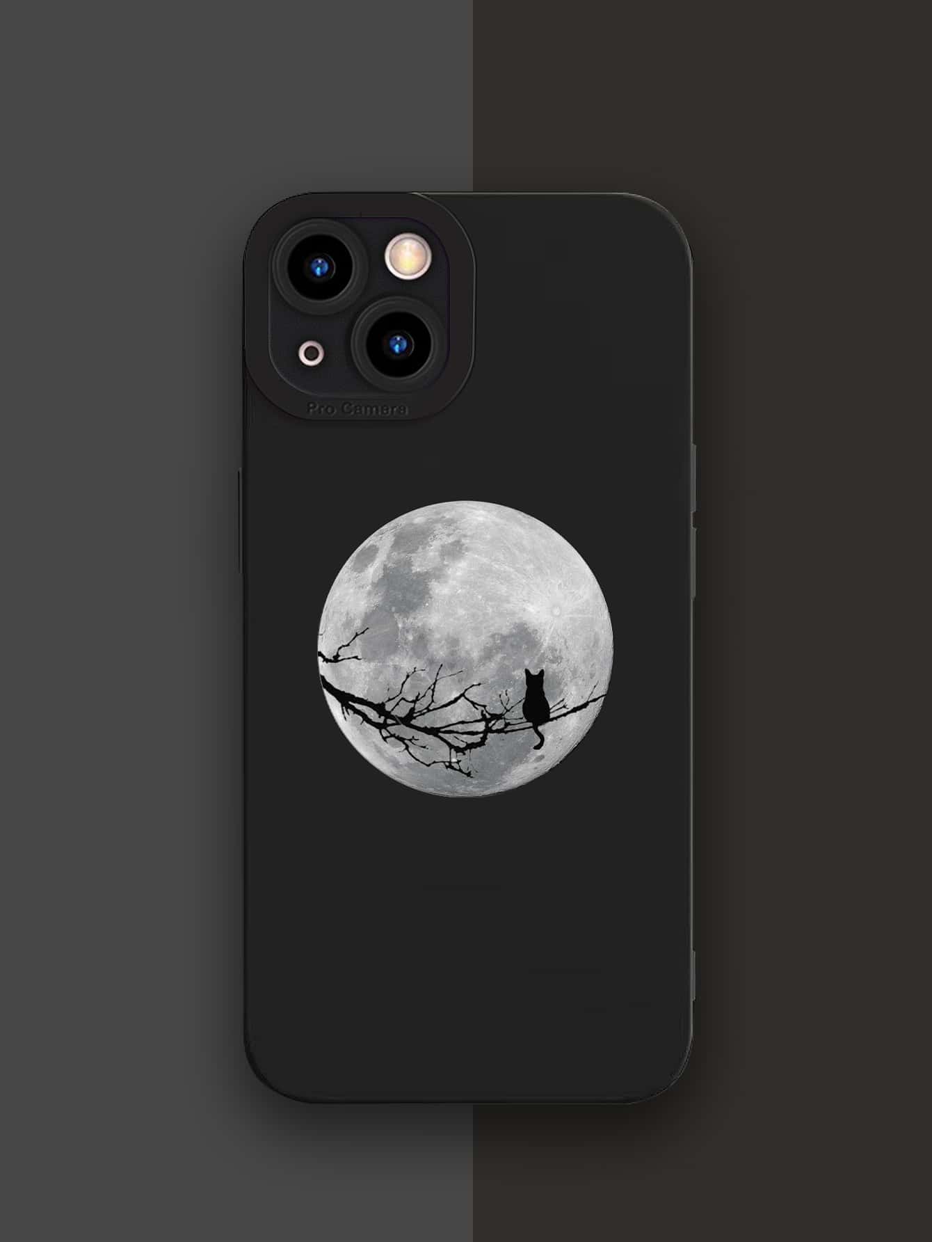 月亮和貓樣式手機殼 - 彩色 - 查看 1