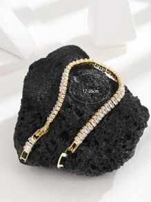 Hihho Vòng tay trang trí bằng đá khối Zirconia - Vàng - Xem 6