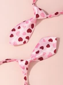 1pc Heart Print Pet Tie - Pink - View 2