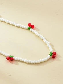 Colar de conta decoração de cereja