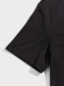 Manfinity Men Bear & Letter Graphic Tee - Black - View 4