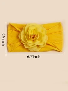 3pcs Rose Flower Birthday Pink Baby Headbands (Paper Card For Decoration) Love Valentine - Multicolor - View 4