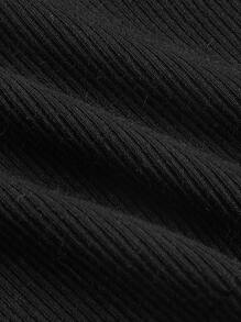 SHEIN MOD Pearls Chain Detail Cami Top - Black - View 4