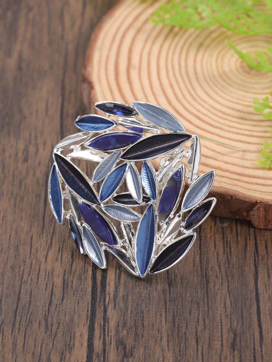 Leaf Design Brooch - Multicolor - View 1