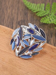 Leaf Design Brooch - Multicolor - View 4