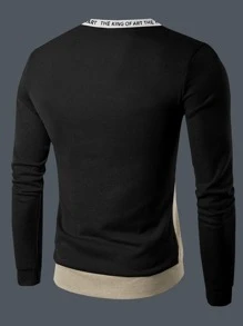 Manfinity Homme Men Crown & Letter Graphic Colourblock Sweatshirt - Multicolor - View 2