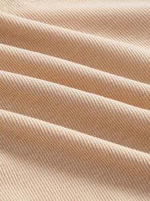 SHEIN MOD 素色肩部挖空背心上衣 - 卡其色 - 查看 4