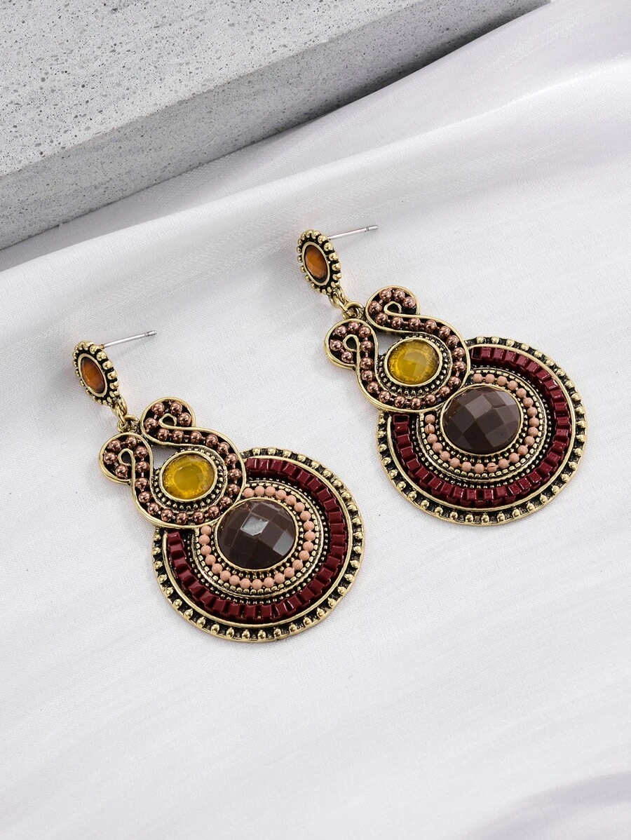 Pendientes largos redondos - Multicolor - Ver 1