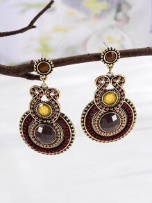 Pendientes largos redondos - Multicolor - Ver 3