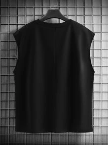Manfinity Roghcode Loose Fit Men's Slogan Graphic Dolman Sleeve T-Shirt - Black - View 2