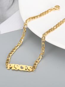 MONALLY 18K鍍金不鏽鋼水瓶座星座腳鍊，夏日海灘度假珠寶飾品 - 金黃色 - 查看 2