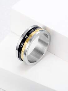 Roman Numeral Detail Ring - Multicolor - View 1
