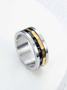 Roman Numeral Detail Ring - Multicolor - View 2
