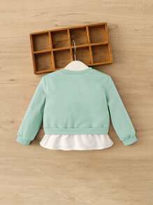 SHEIN Bebé Sudadera 2 en 1 sin bolso - verde menta - Ver 2