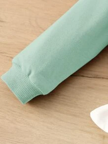 SHEIN Bebé Sudadera 2 en 1 sin bolso - verde menta - Ver 4