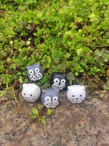 5pcs Cartoon Owl Shaped Random Garden Ornament - Multicolor - View 3