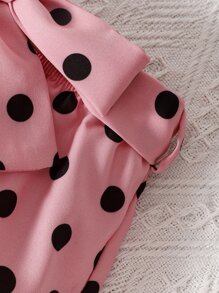 小女童人像圖案荷葉邊T恤和波卡圓點附腰帶短褲 - 彩色 - 查看 7