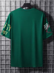 Manfinity EMRG Men Random Slogan & Figure Graphic Tee