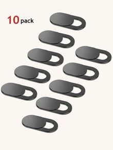 10pcs Plastic WebCam Cover Compatible With Phone & PC Lens - Black - View 3