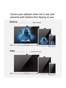 10pcs Plastic WebCam Cover Compatible With Phone & PC Lens - Black - View 4