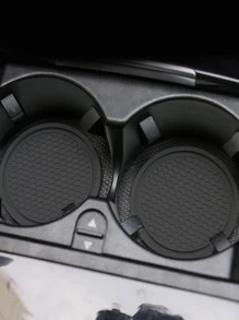 2 piezas Posavasos de coche con textura de panal - Negro - Ver 1