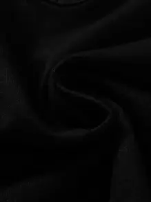 Baby Boy Mock Neck Keyhole Back Tee & Flare Leg Pants - Black - View 3