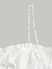 SHEIN MOD Top de tirantes bustier pecho con fruncido ribete fruncido fruncido - Blanco - Ver 3