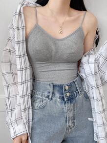 DAZY 實色無袖上衣,不含襯衫 - 淺灰色 - 查看 2