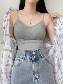 DAZY 實色無袖上衣,不含襯衫 - 淺灰色 - 查看 5