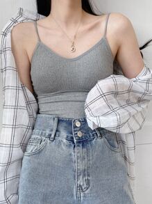 DAZY 實色無袖上衣,不含襯衫 - 淺灰色 - 查看 6