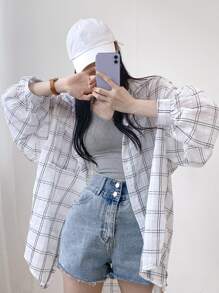 DAZY 實色無袖上衣,不含襯衫 - 淺灰色 - 查看 7