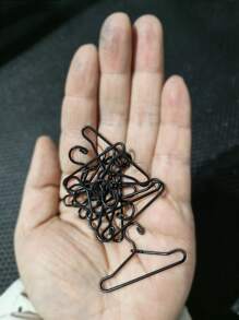 10pcs Plain Doll Clothes Hanger - Black - View 3