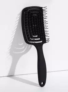 1pc Medium Size Elastic Lacquer Solid Color Hollow Comb,Back To School,Travel Holiday Essentials,Hair Accessories For Women