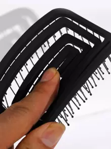 1pc Medium Size Elastic Lacquer Solid Color Hollow Comb,Back To School,Travel Holiday Essentials,Hair Accessories For Women
